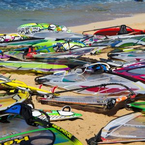 Windsurfing Sails on the Beach