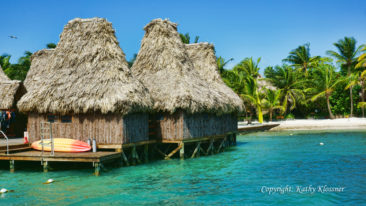 Grass Huts on the water of Ambergris Caye Belize Photo