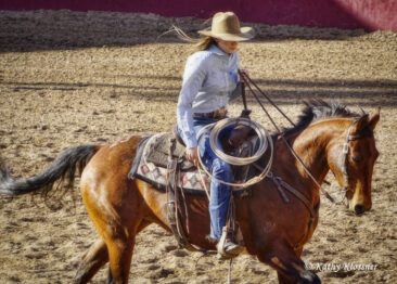 Western riding cowgirl